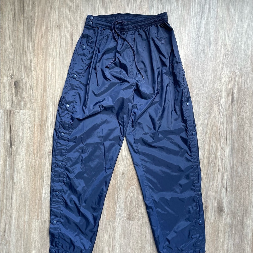 Vintage Champion Navy Blue Tear Away / Snap Pants